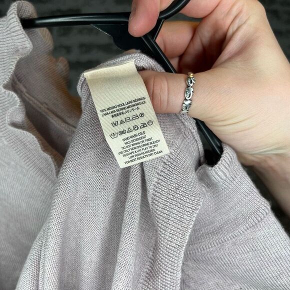 Free people | women light lavender wool sweater w/ ruffles - Picture 4 of 11